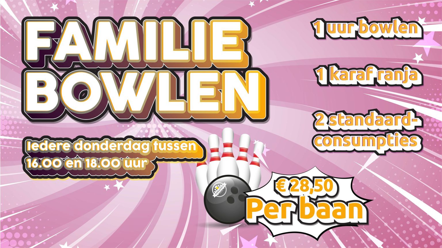 Familiebowlen Pins & Pints Bowling